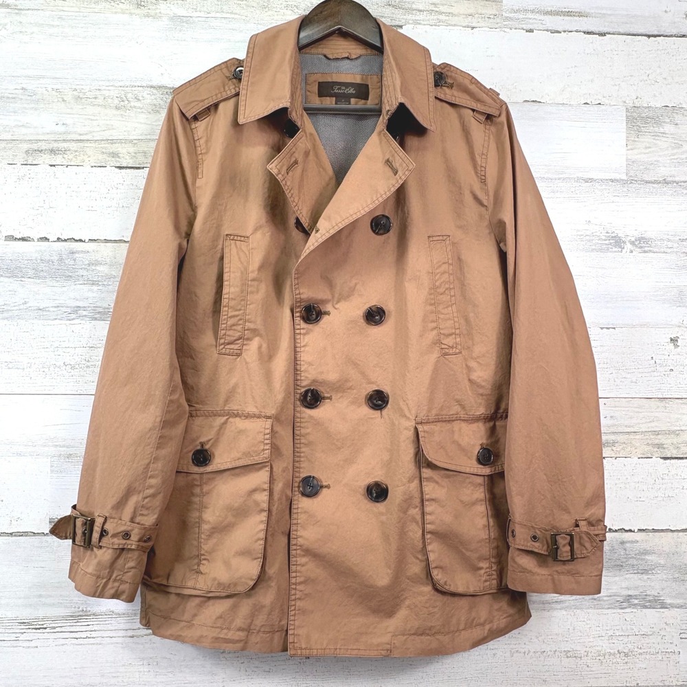 Tasso Elba Trench Coat Women S Tan Brown Double Breasted Utility Chic Capsule